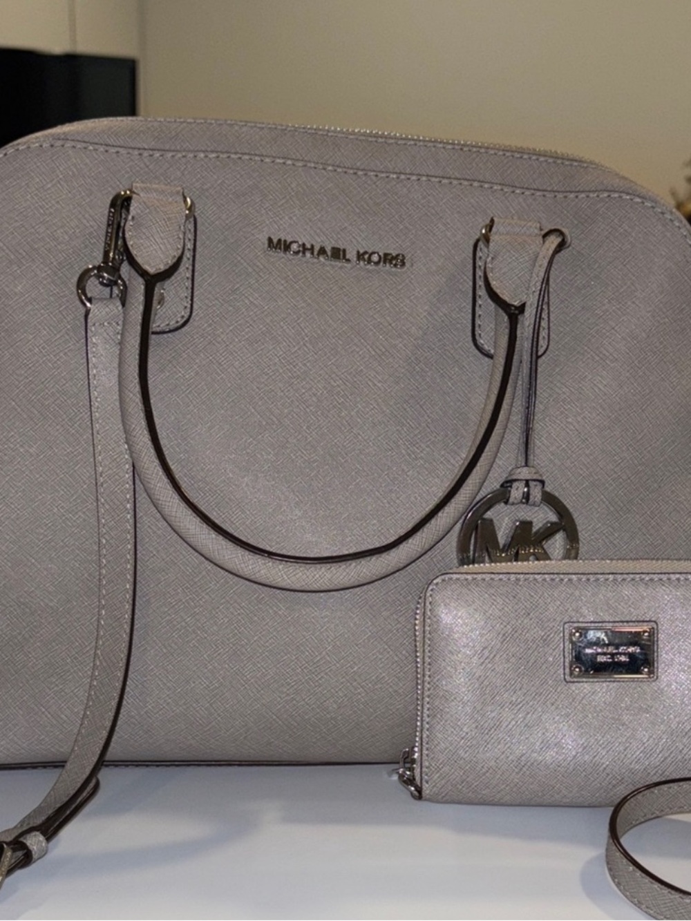 Michael Kors Taupe Satchel and Wallet Set